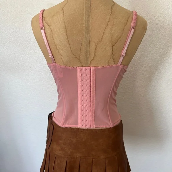 sophie b. soft pink lace up bustier - Picture 2 of 5